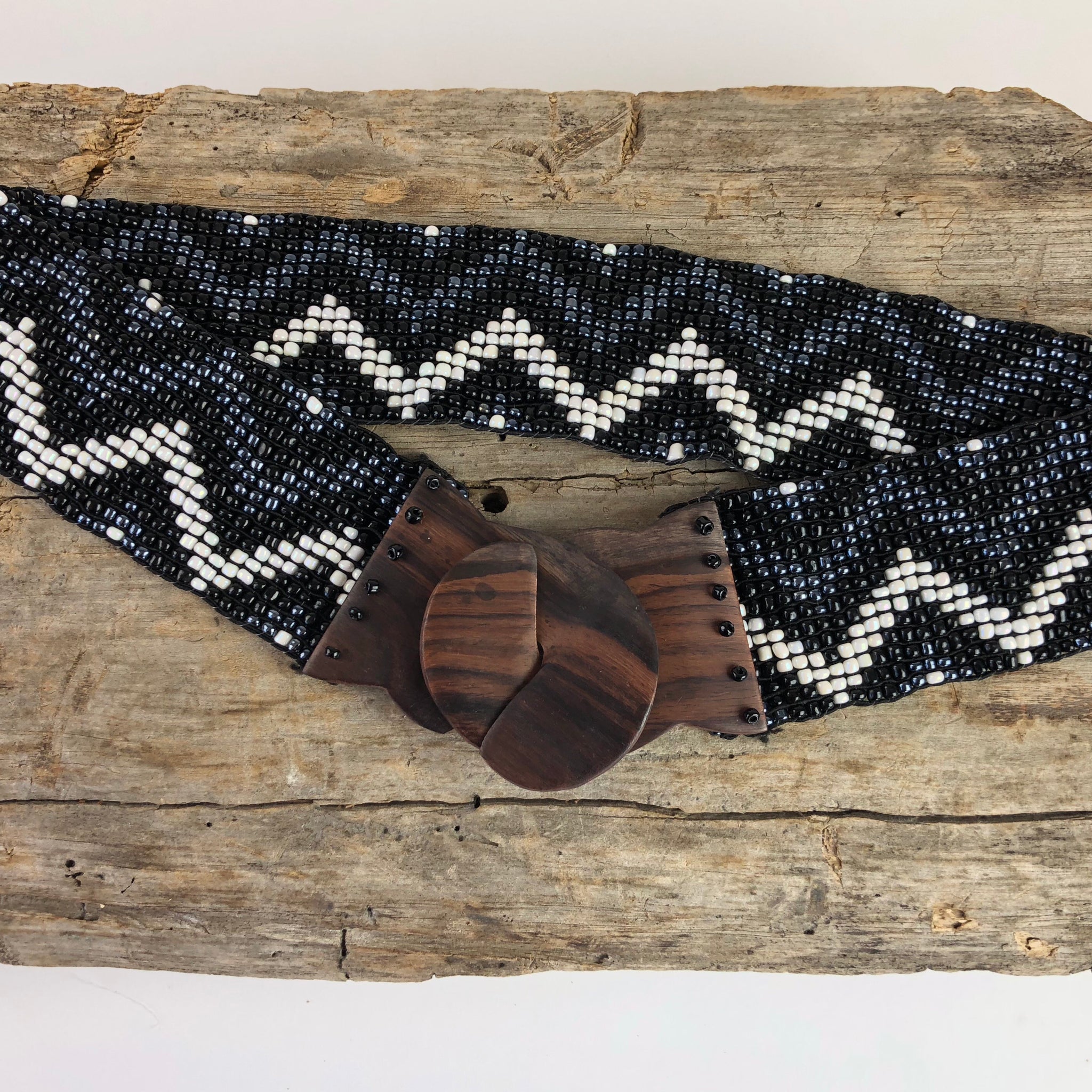 Black Ziggy Handmade Beaded Belt