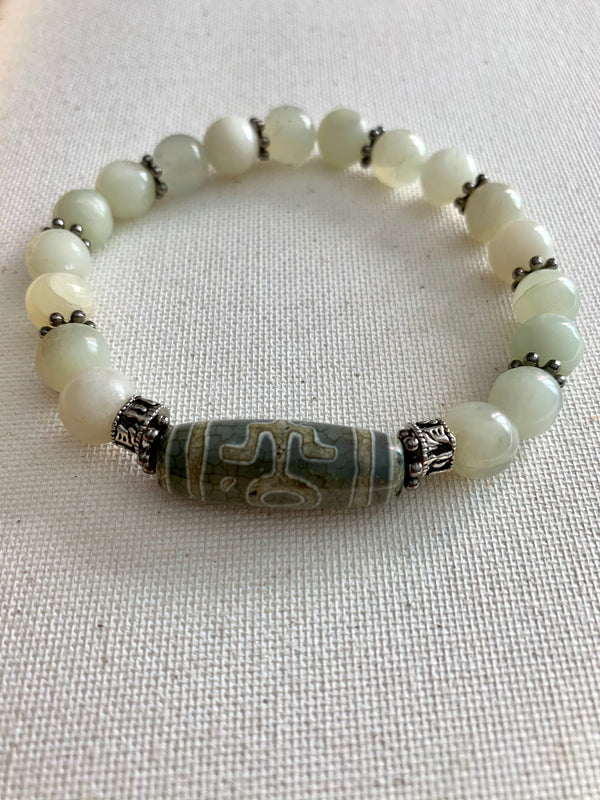 Men’s Tibetan Taiwan Jade Stone Bracelet