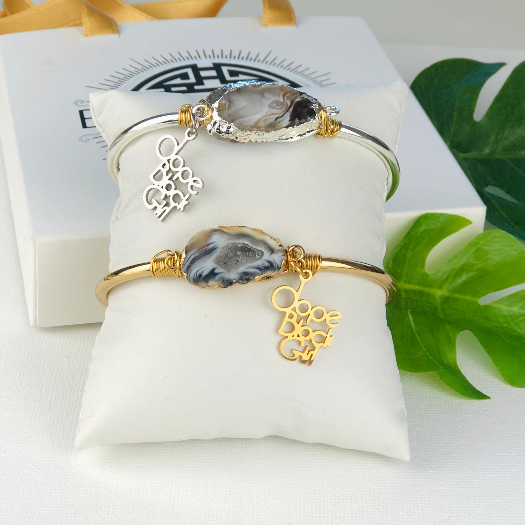 Wire Wrapped Druzy Bangle