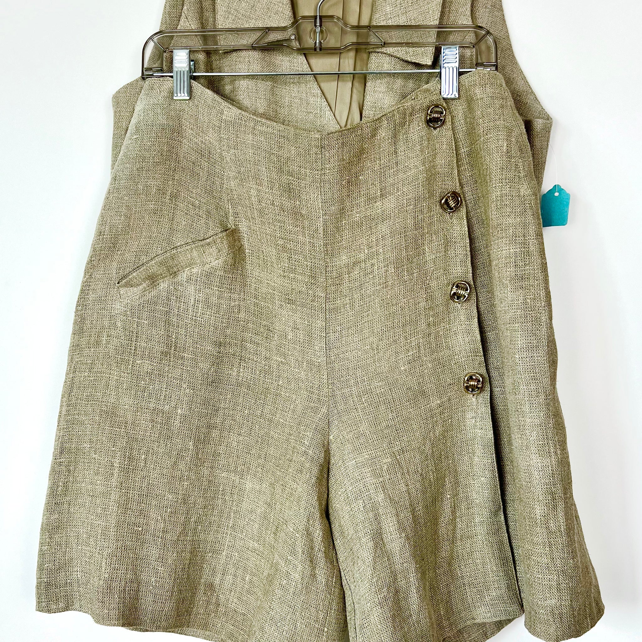 Live: 156 Vintage Linen 2 Pc Short Set