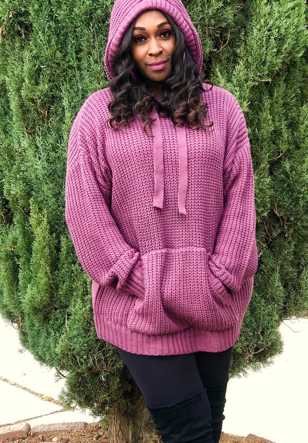 Plum Knit Pullover Sweater