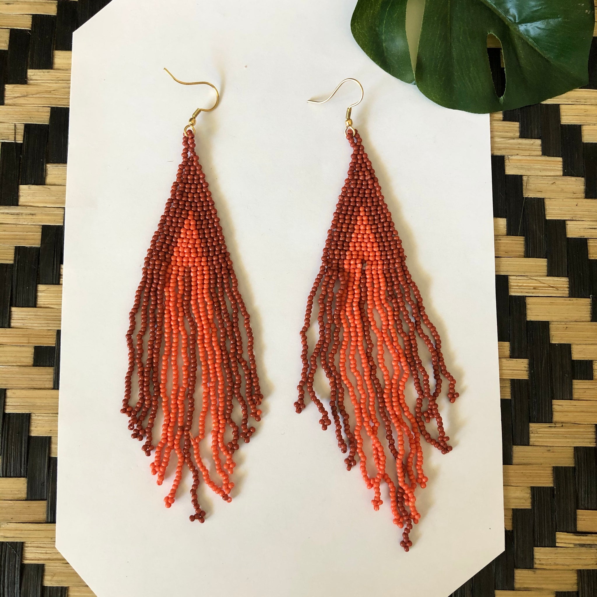 Beaded Ombre Chandelier Earrings