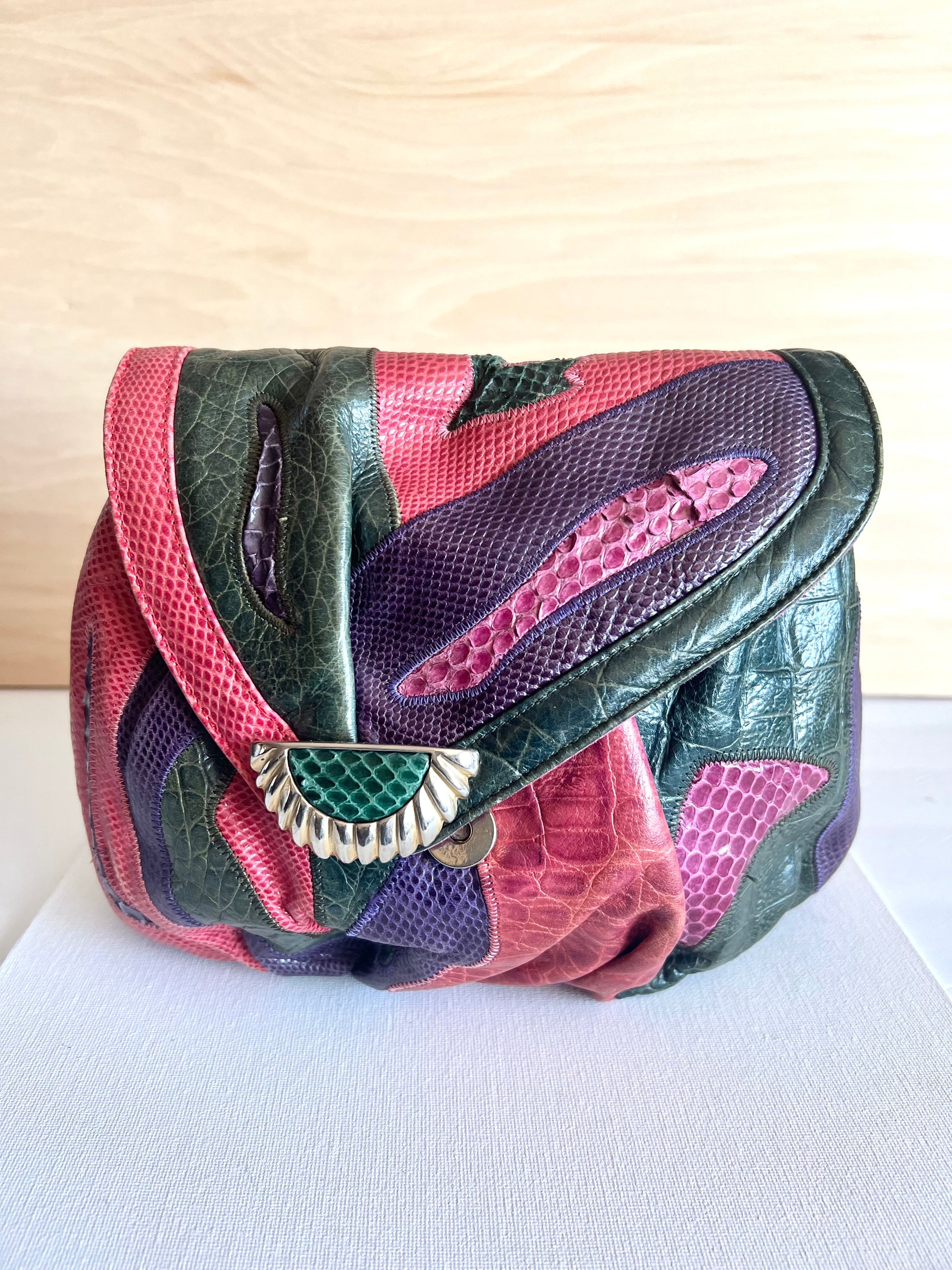 Pink Green Vintage Sharif Handbag emoriejordon