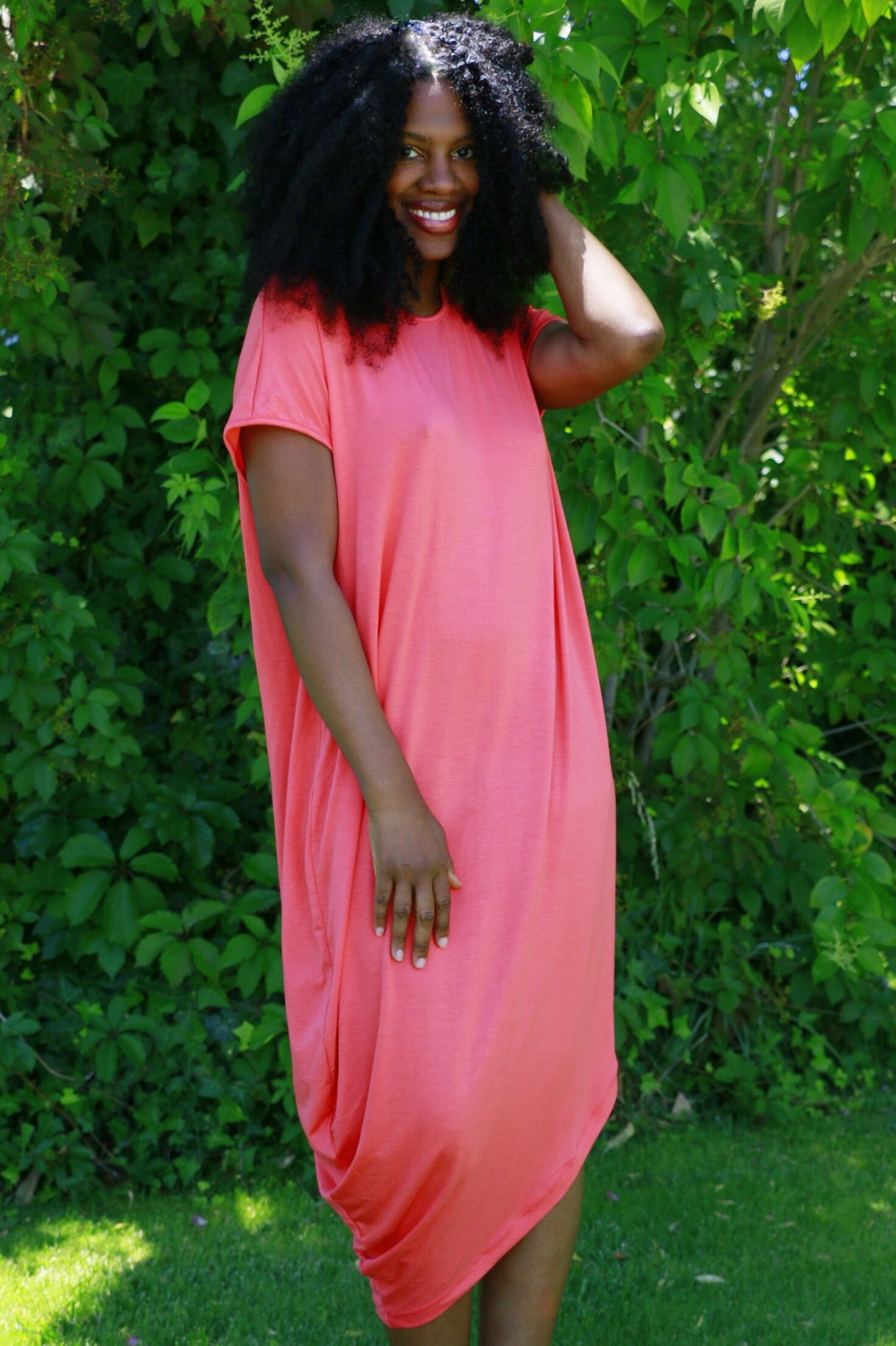 Asymmetrical Midi Dress Medium / Pink