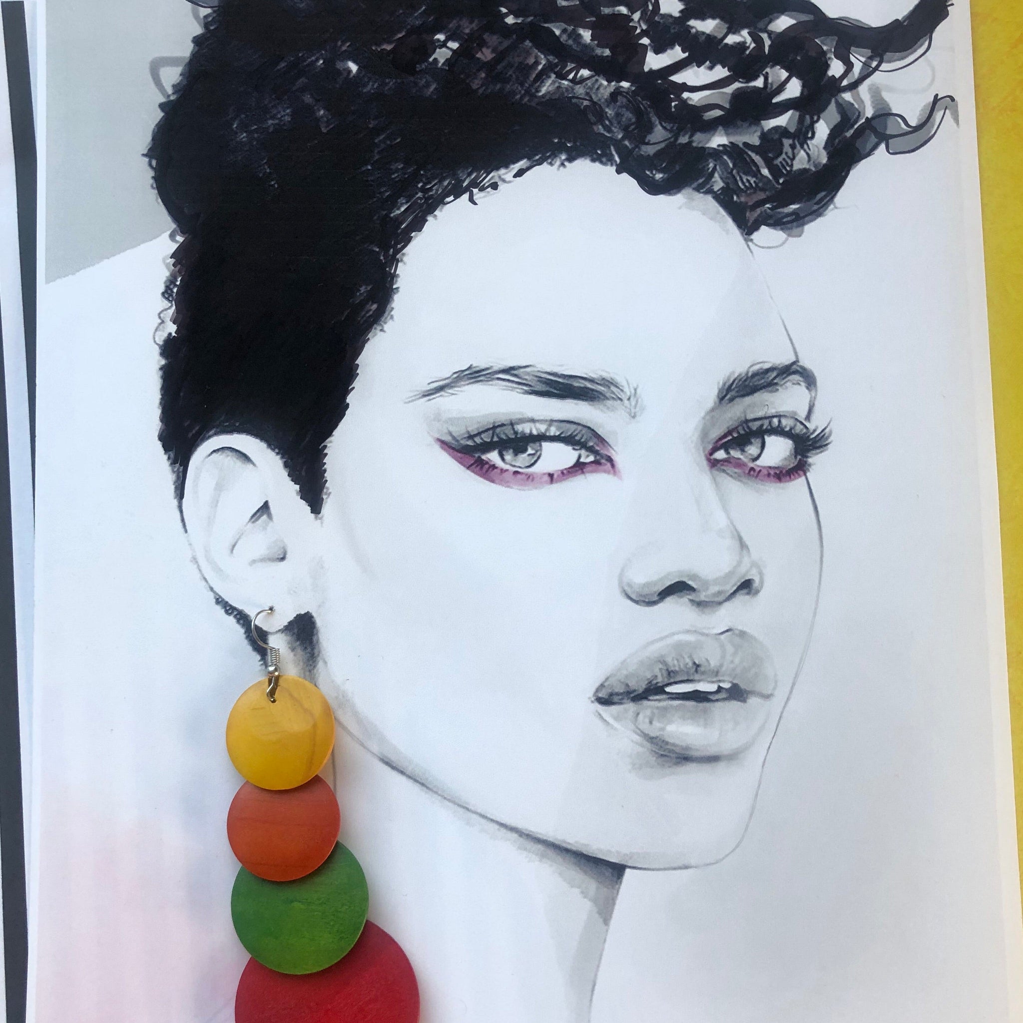 Nesting Circle Wooden Earrings