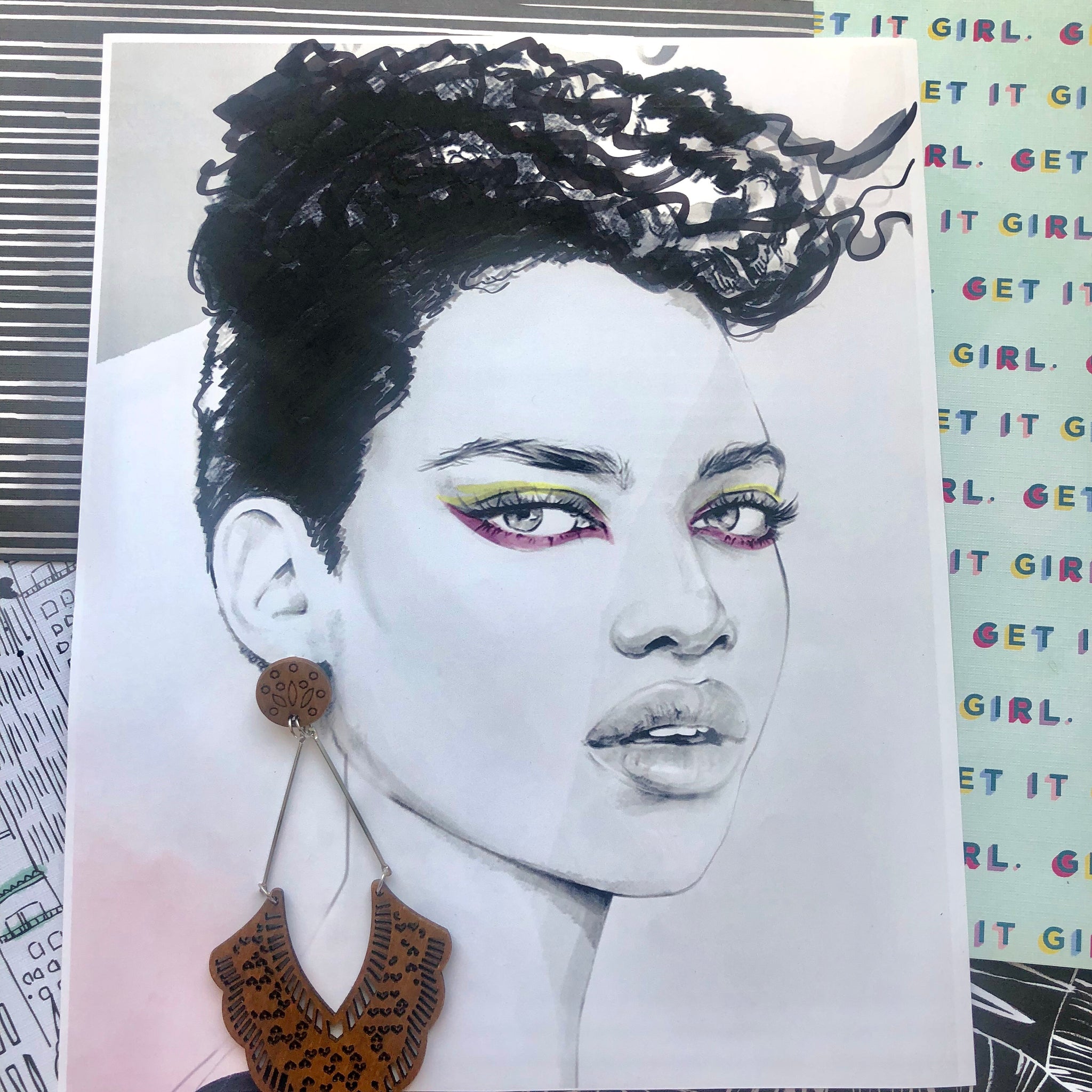 Feria Wooden Earring