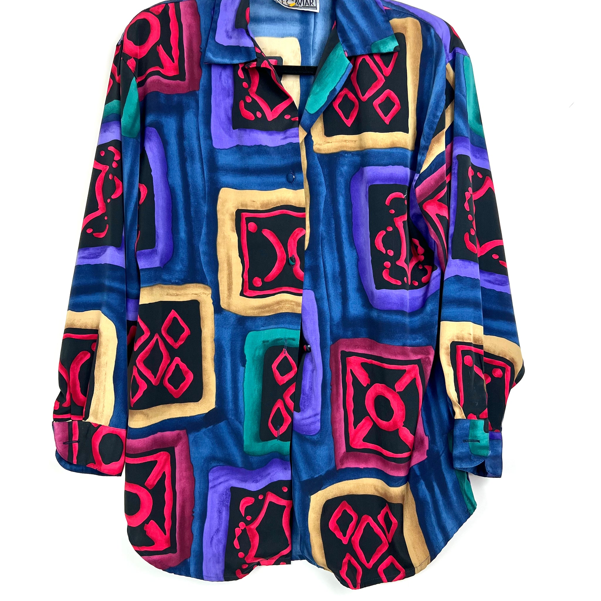 Live: 127 Vintage Square Print Blouse