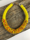 Yellow Beaded Collar Necklace