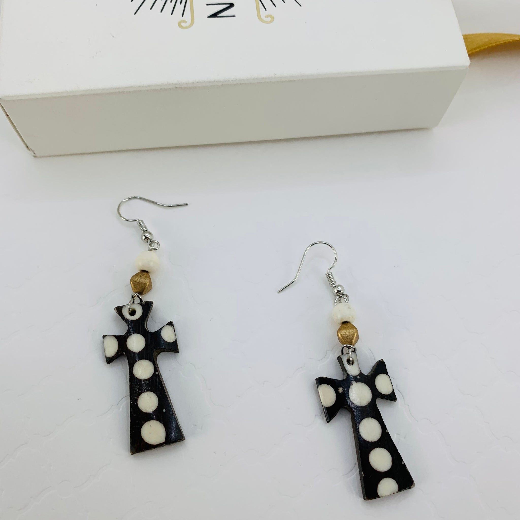 African Cross Handmade Earrings