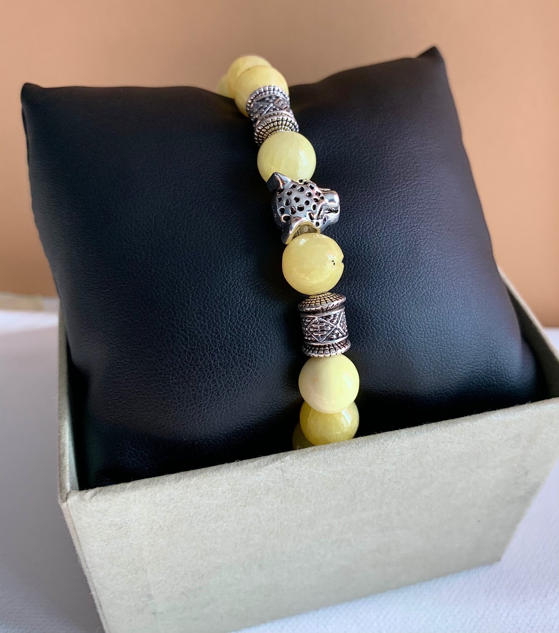 Yellow Jasper Leopard Bracelet