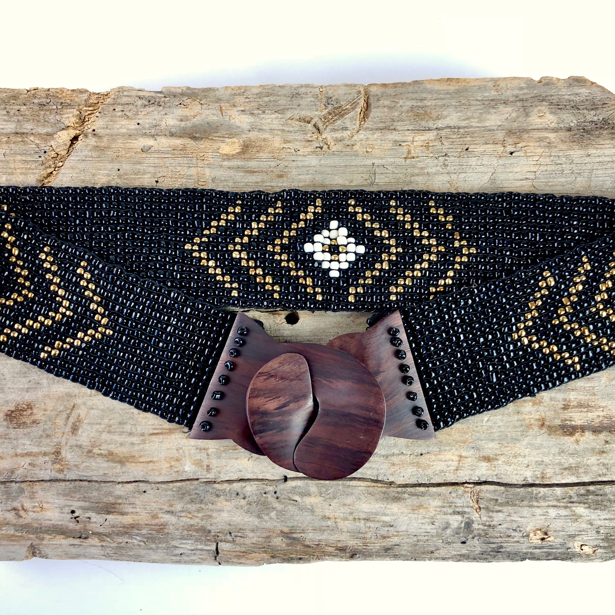 Black Tribal Handmade Beaded Belt