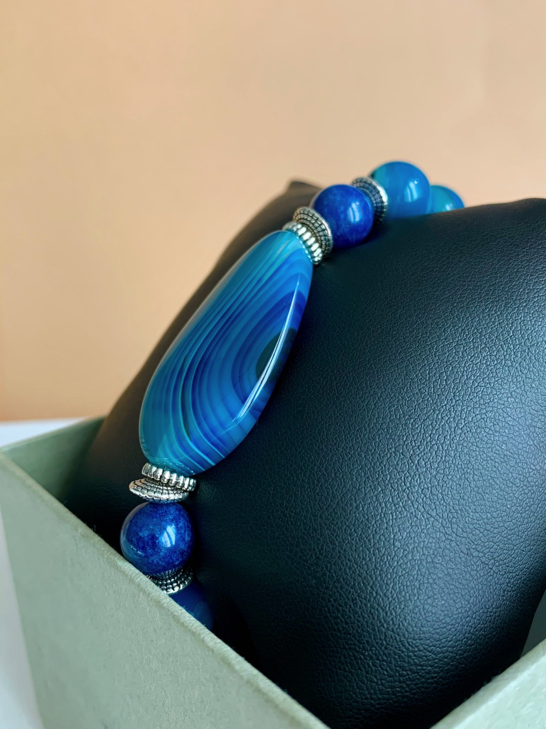 Ocean Blue Agate Stone Bracelet
