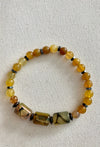 Yellow Agate & Hematite Stone Bracelet