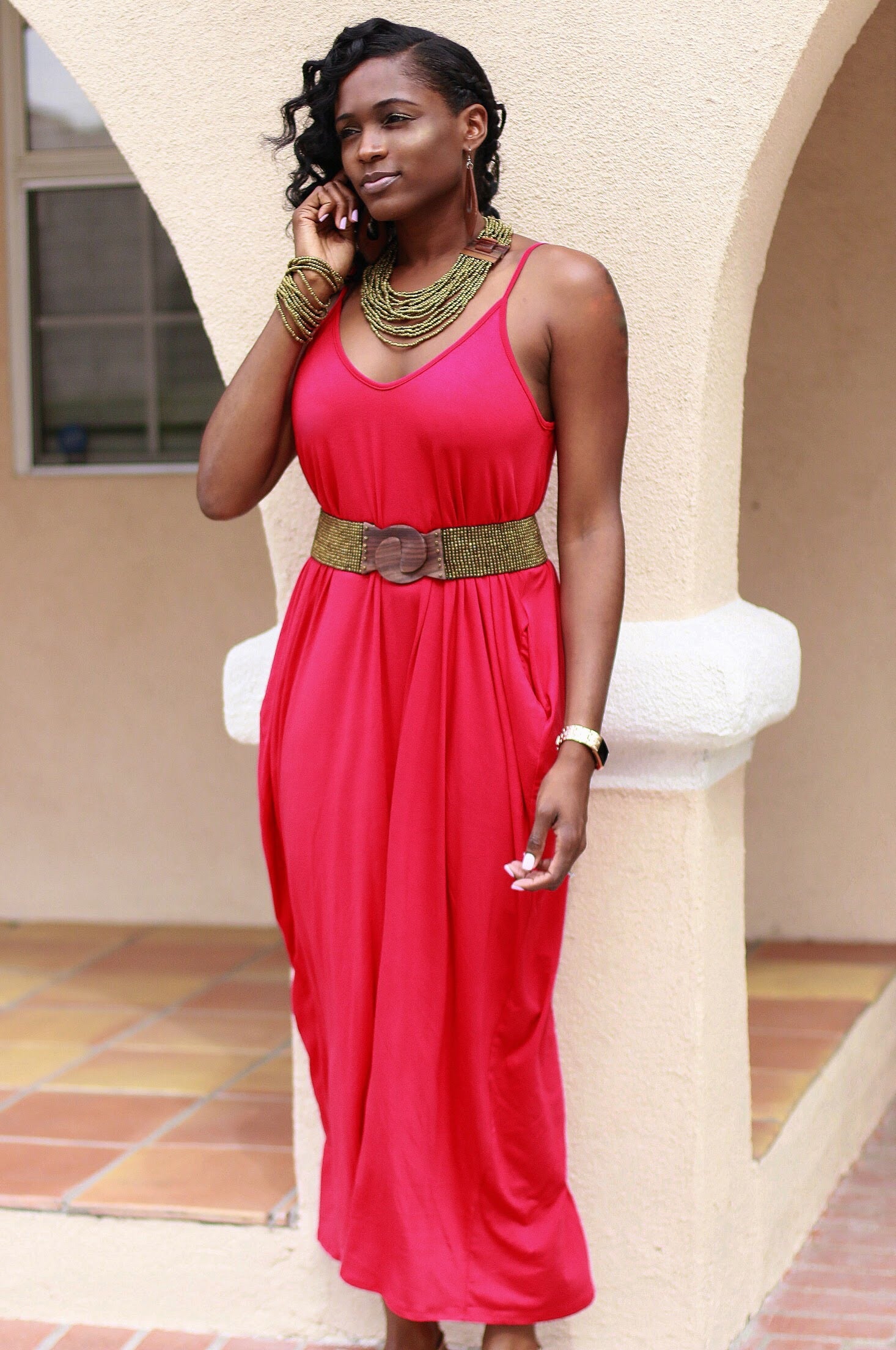 Naomi Boho Maxi Dress Green / Medium