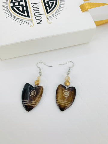 Warrior Woman Bone Earrings