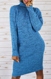 Vintage 80s Blue Sweater Dress