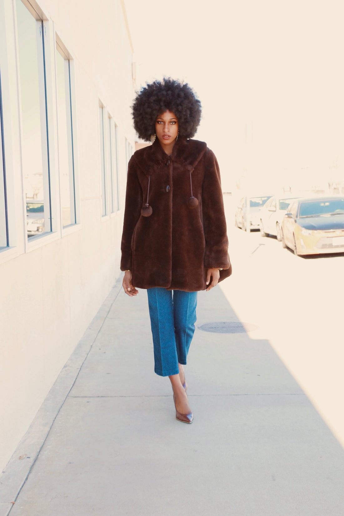 Live: 182 Vintage Parisian Chocolate Faux Fur Coat