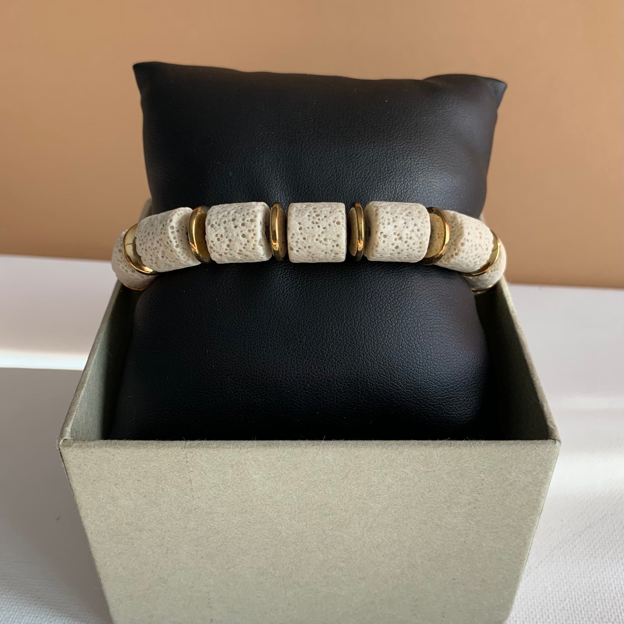 Lava Rock and Hematite Stone Bracelet