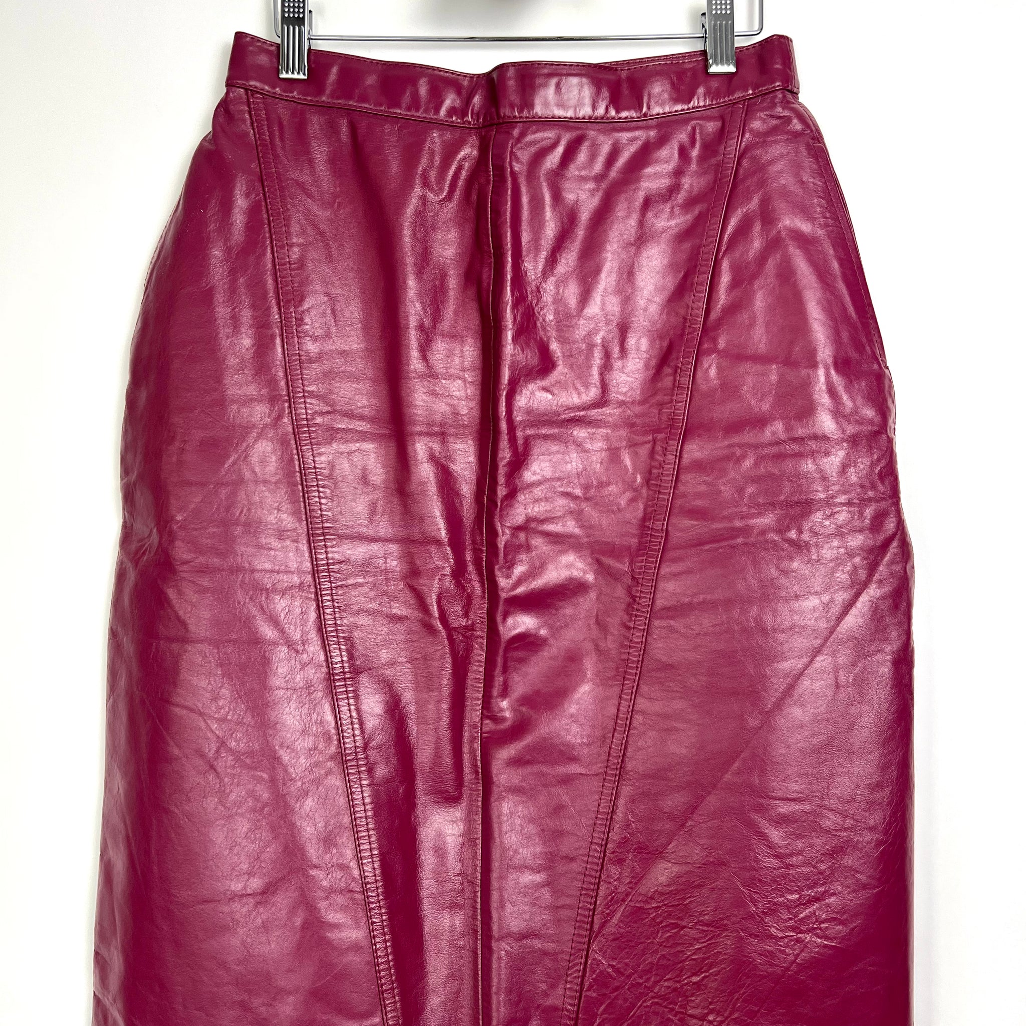 Live: 121 Wine Leather Skirt