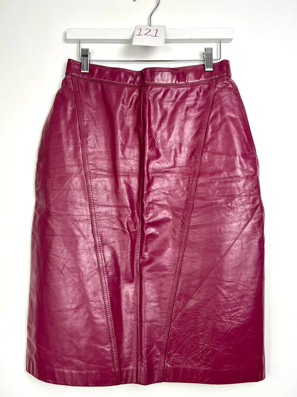 Live: 121 Wine Leather Skirt