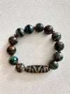 Tibetan and Faceted Agate Stone Bracelet