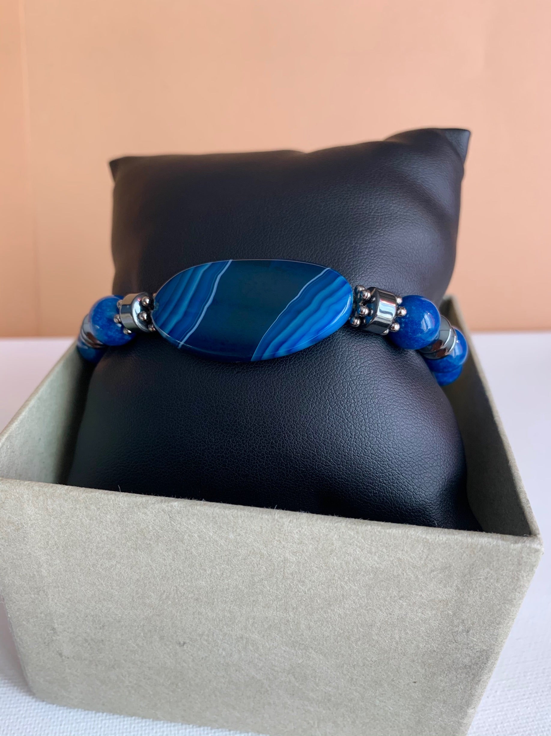 Blue Agate Stone Bracelet