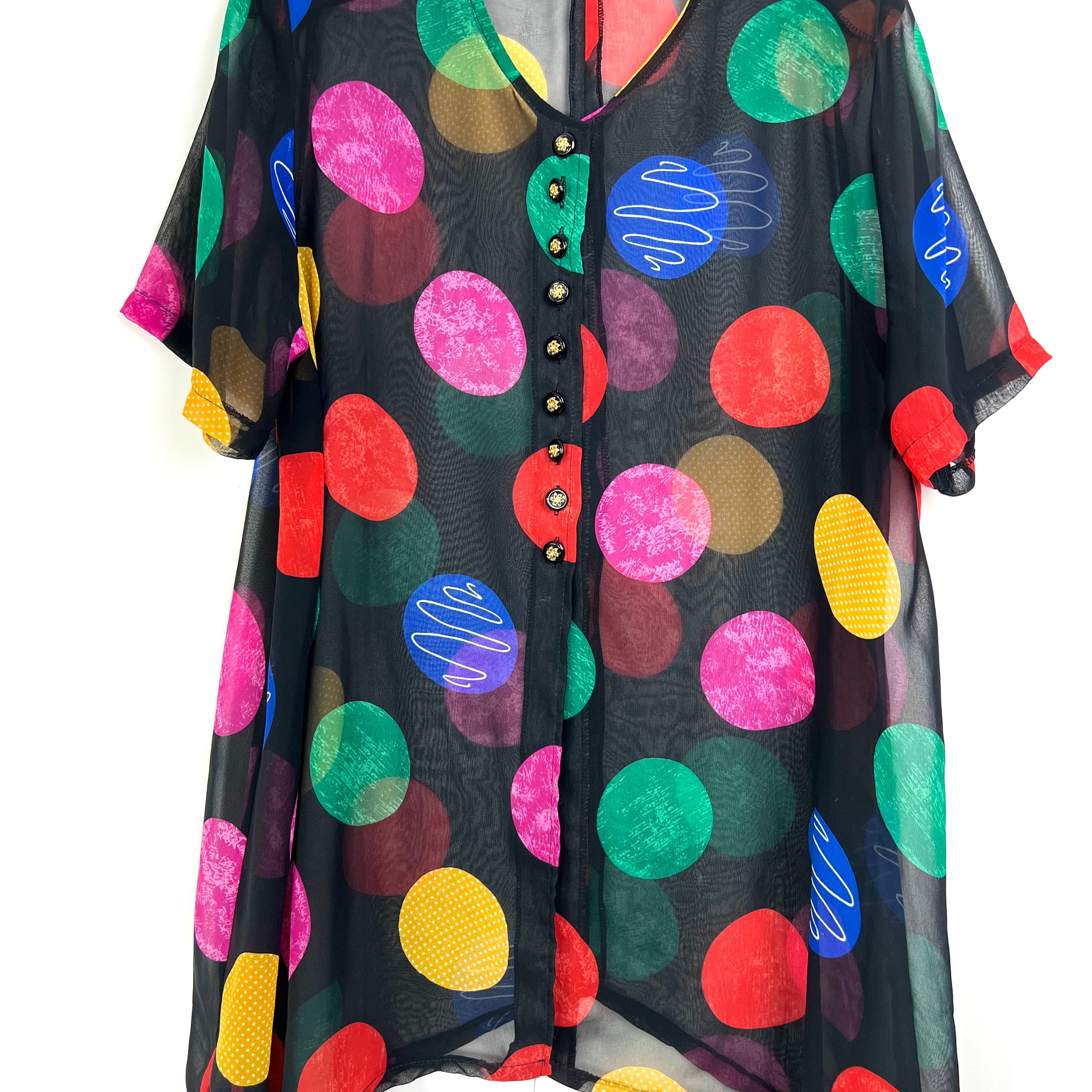 Live: 62 Vintage Large Dotted Sheer Top
