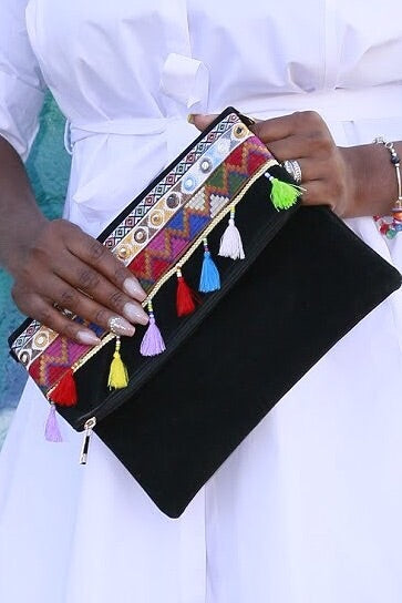 Zevia Embroidered Clutch