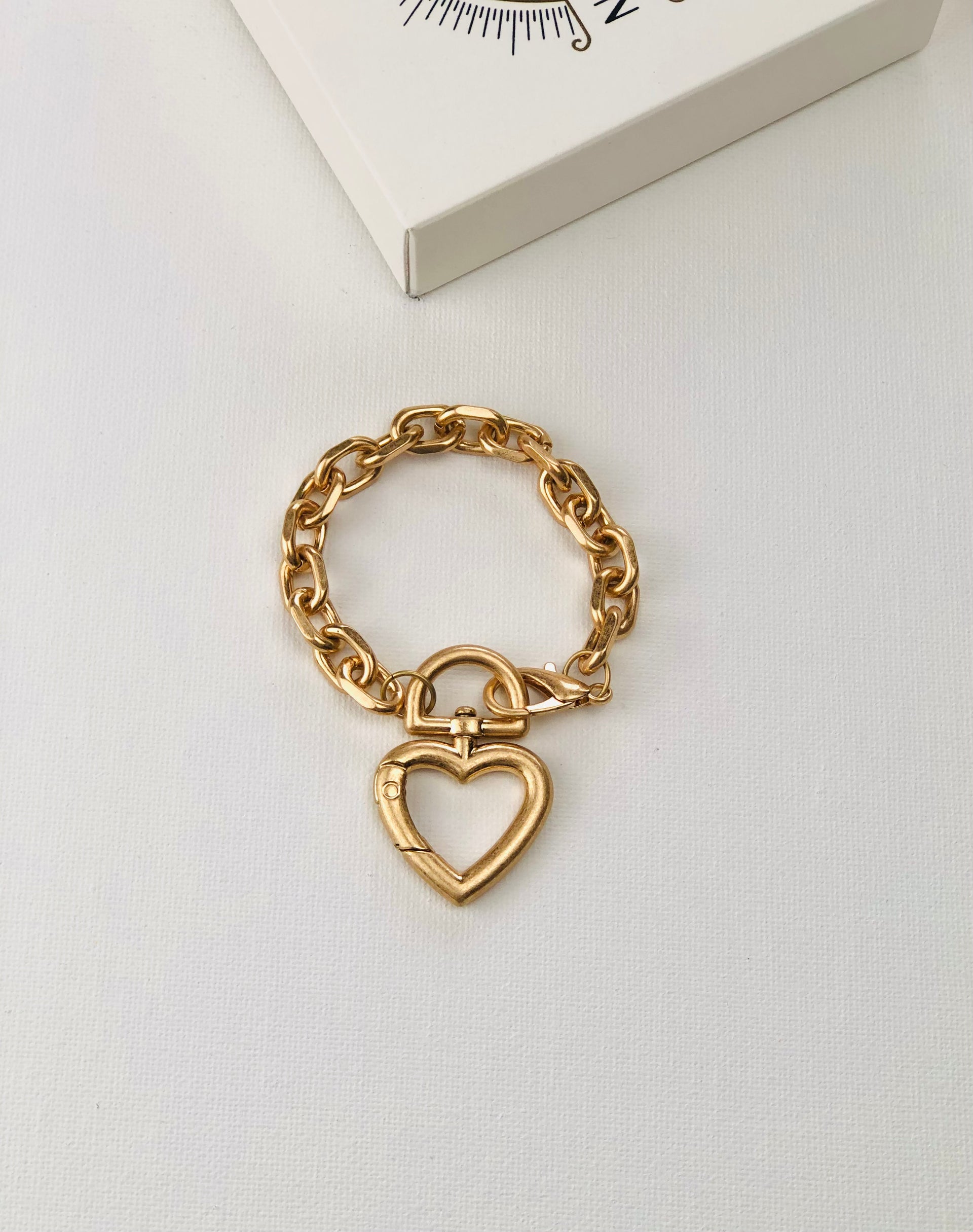 Open Heart Chunky Chain Bracelet