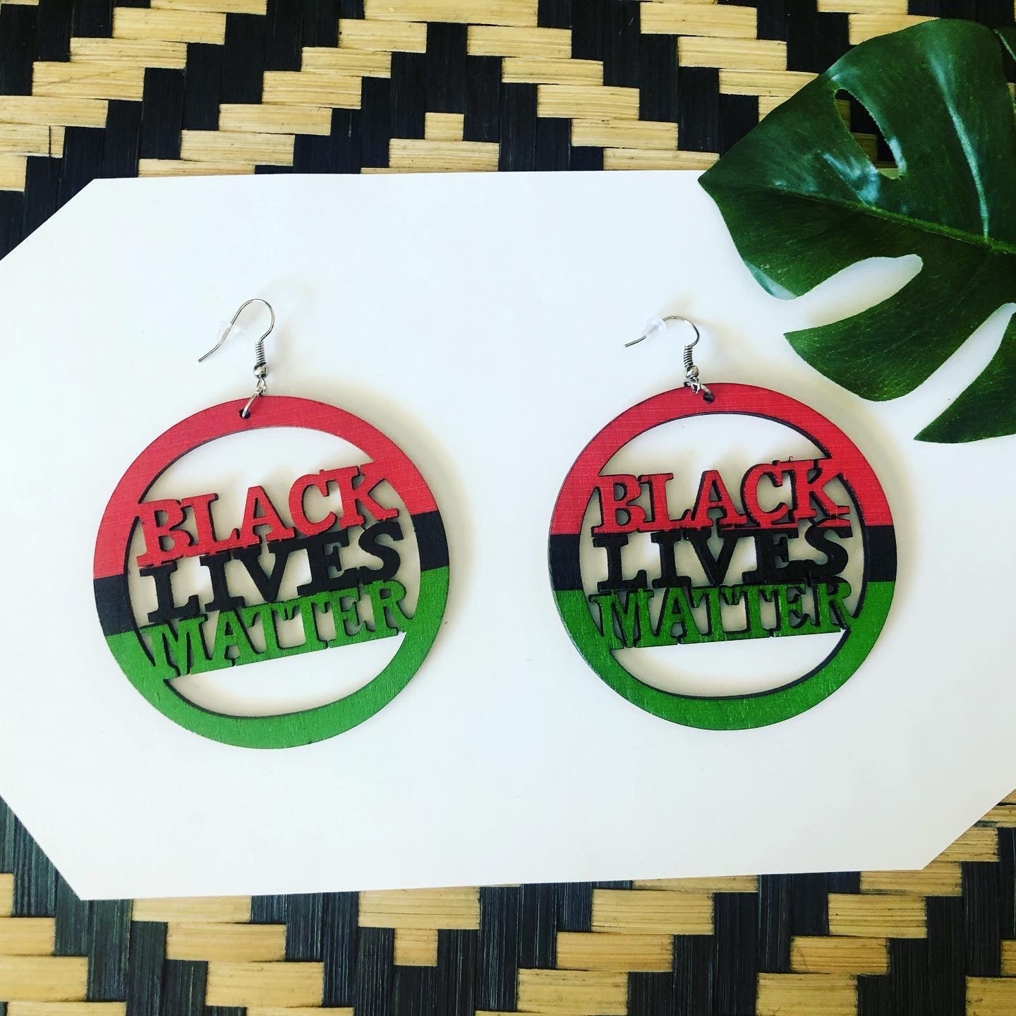 Black Lives Matter Wooden Earrings