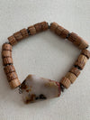 Red Jasper and Coconut Wood Bracelet
