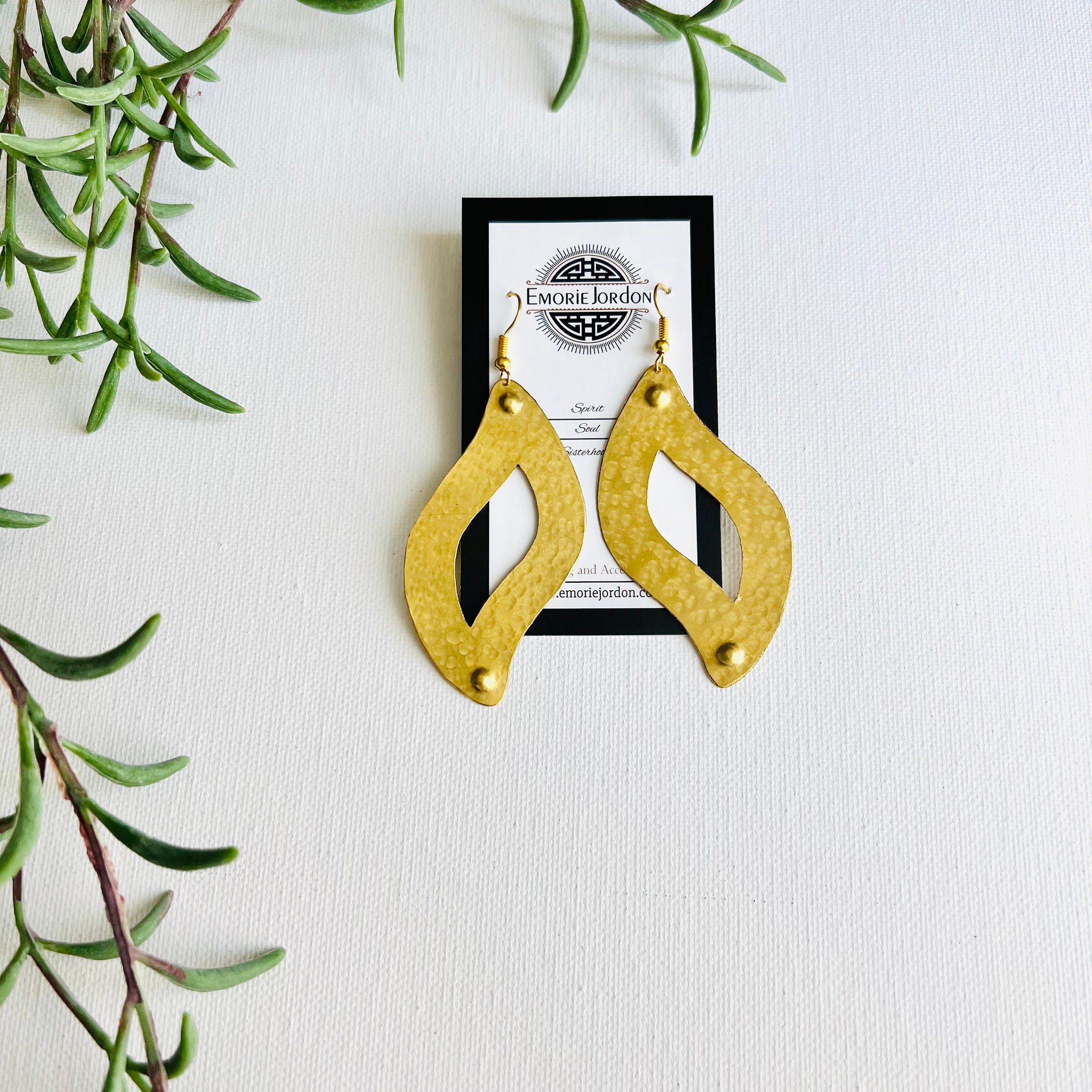 Lira Handmade Brass Earrings